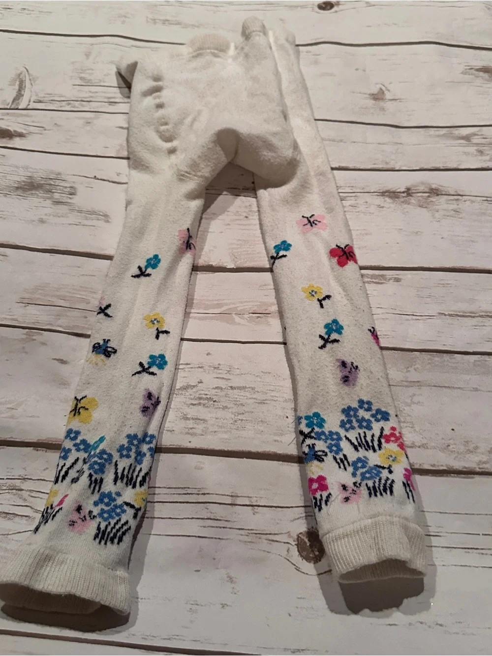 Hanna Andersson white floral leggings